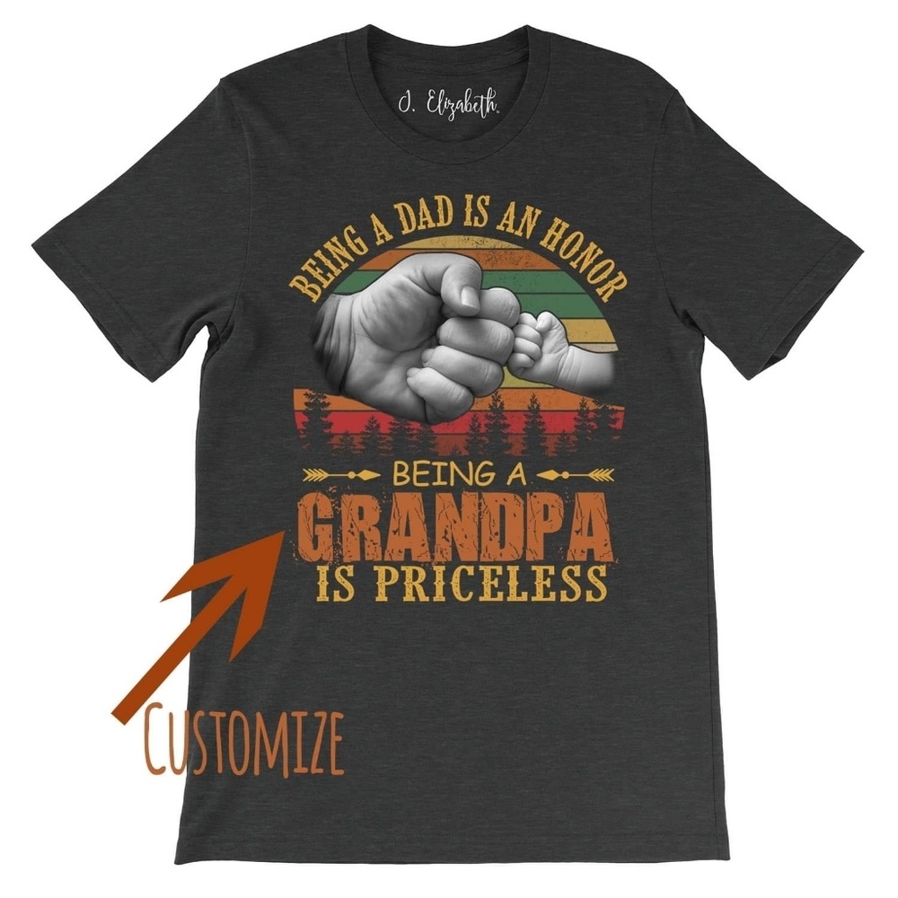 Being A Dad Is An Honor / Black T-shirt